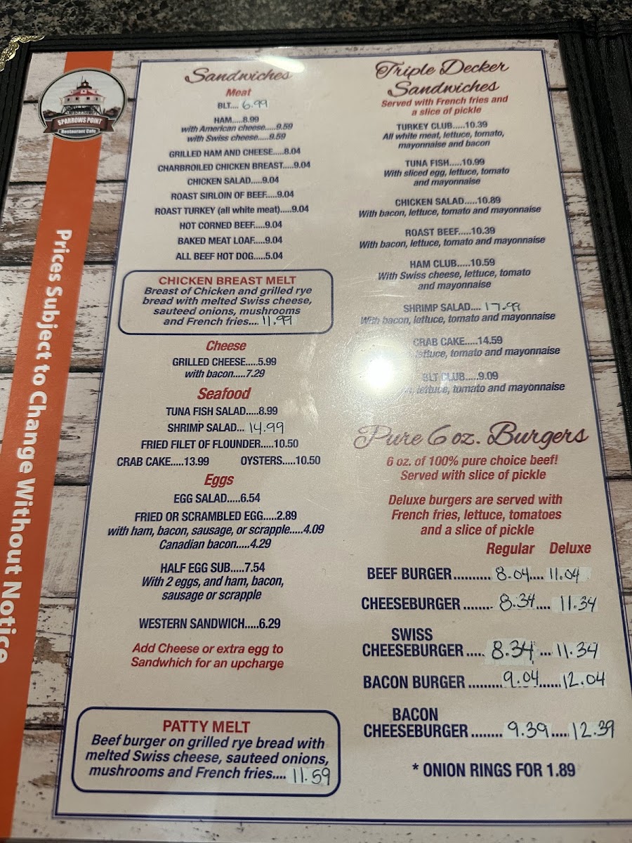 Sparrows Point Restaurant Menu - Image 2